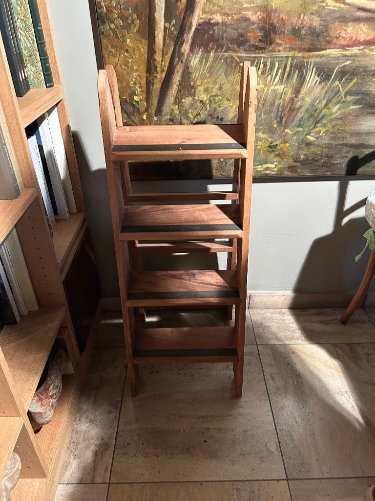 bibliotheekladder, Ophalen, Zo goed als nieuw, Beige, Hout