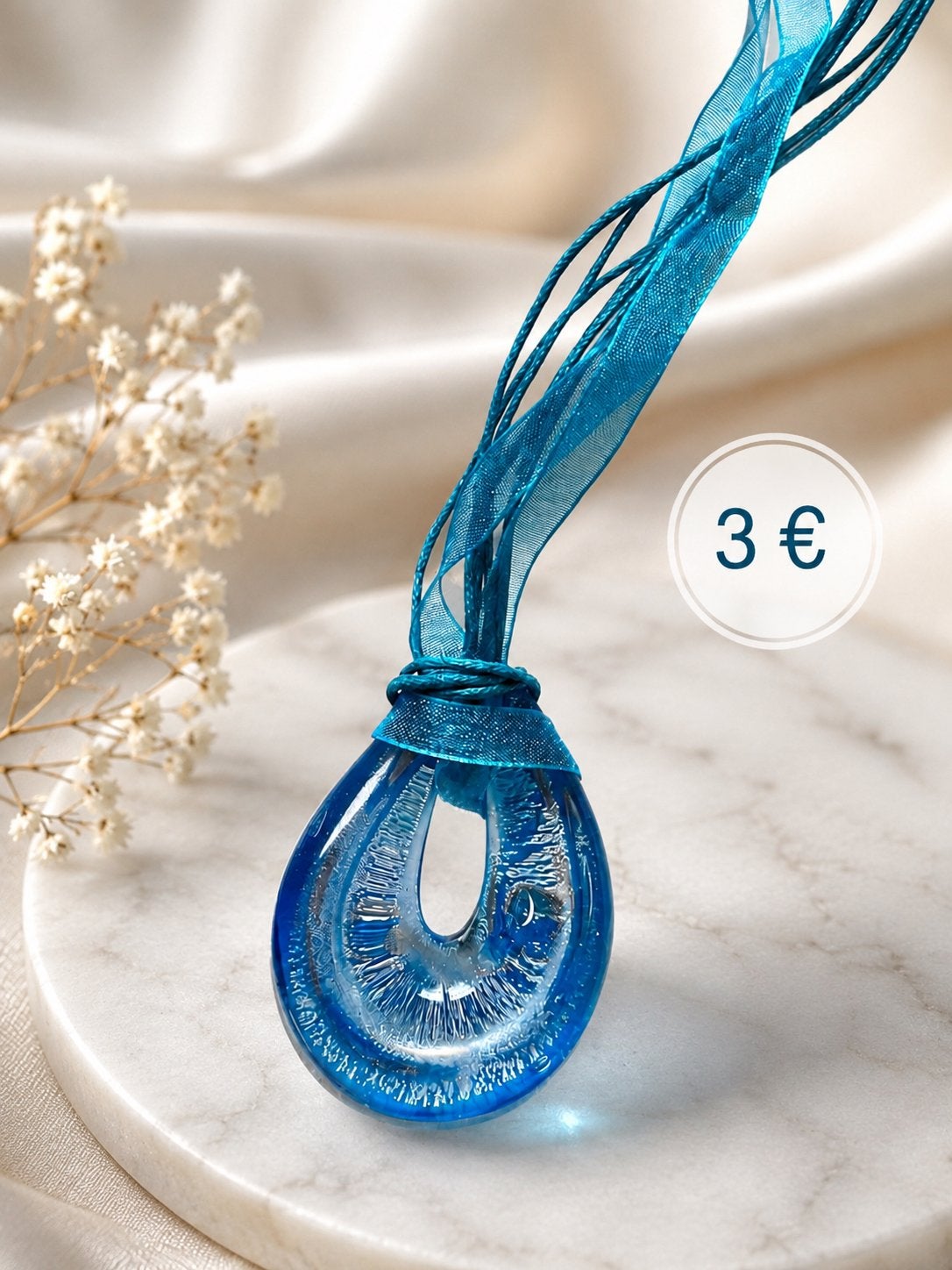 Originele blauwe halsketting, Ophalen, Zo goed als nieuw, Blauw