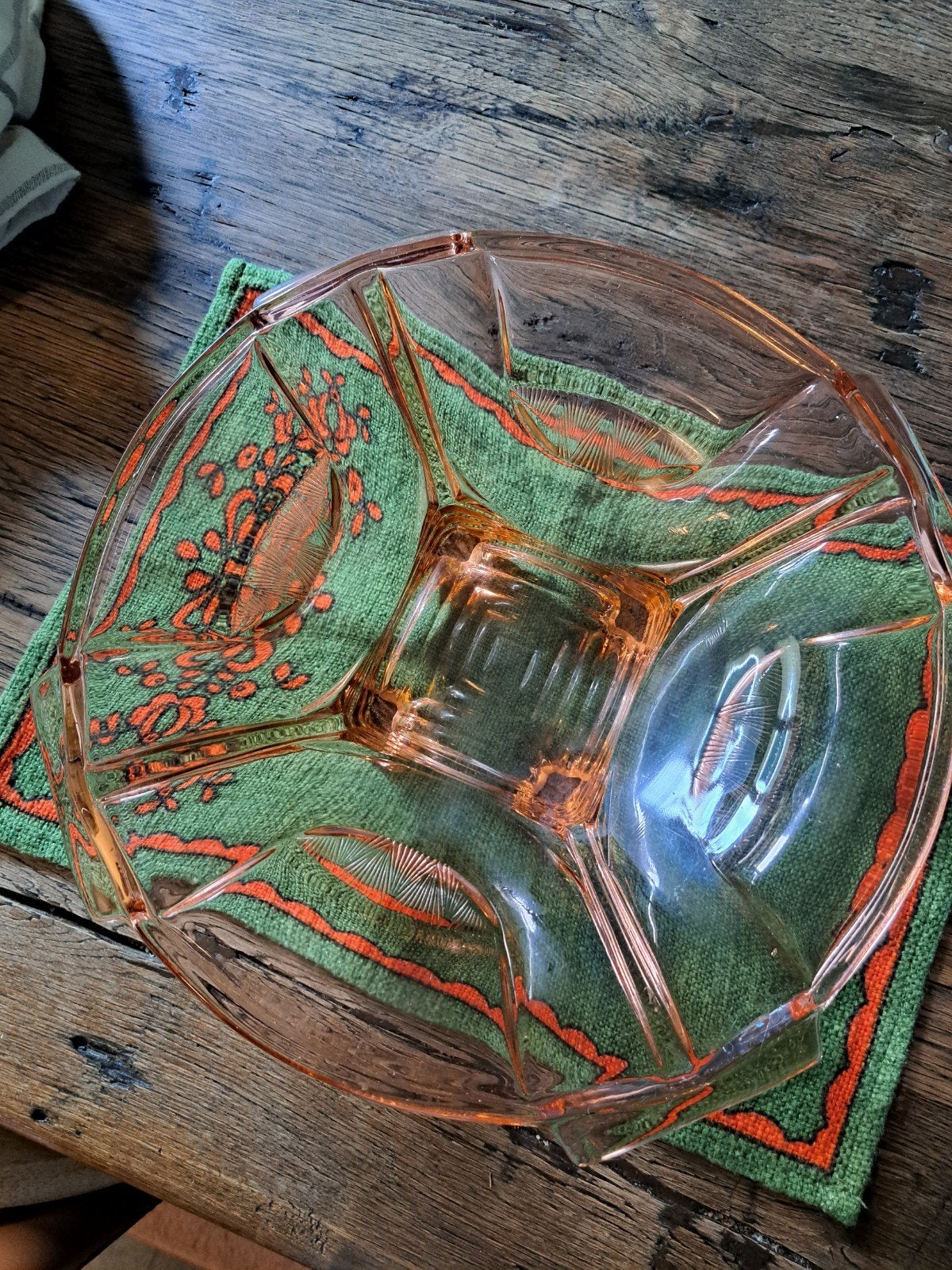 Glazen vintage schaal, Ophalen