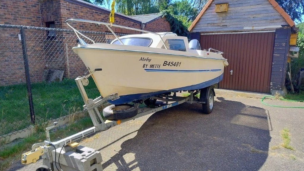 Vissersbootje met trailer, Ophalen, Gebruikt, 4 m, Elektrische start