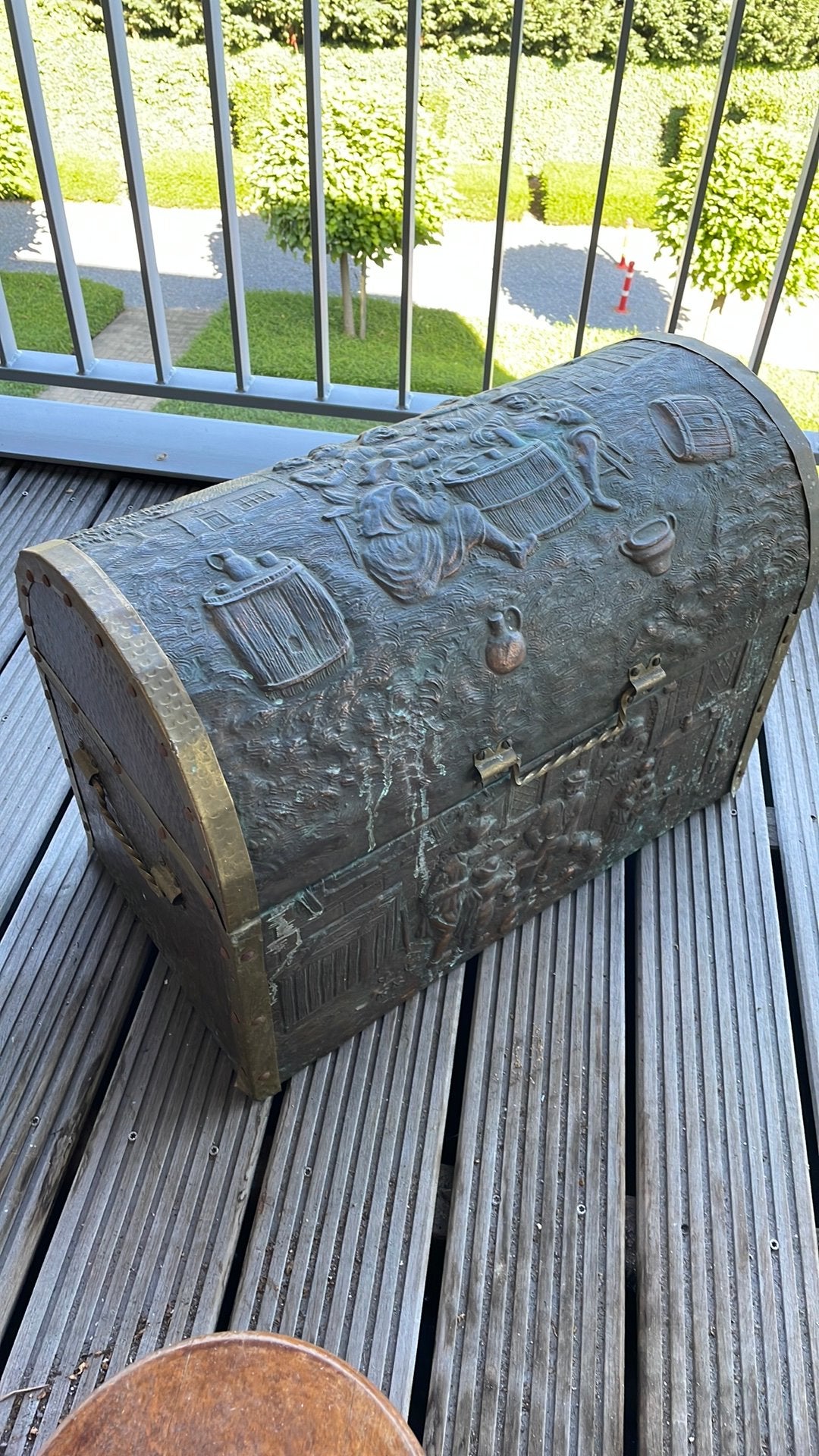 Koffer met koper tafereel 1930, Antiek en Kunst, Antiek | Brons en Koper, Ophalen, Koper