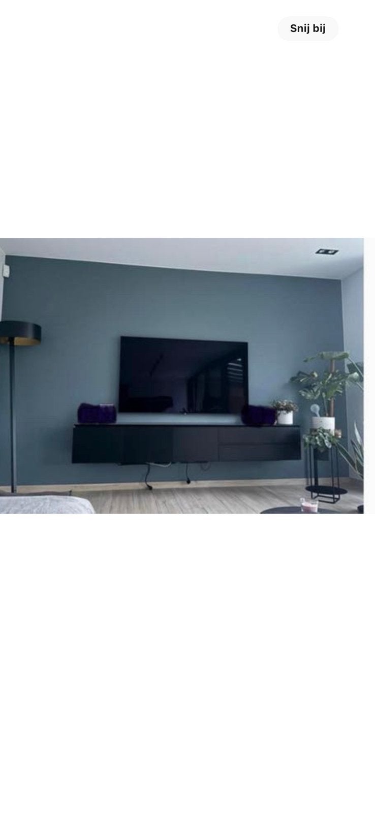 Zwart  eiken  tv meubel 220 cm B, Huis en Inrichting, Kasten |Televisiemeubels, Ophalen, Zo goed als nieuw