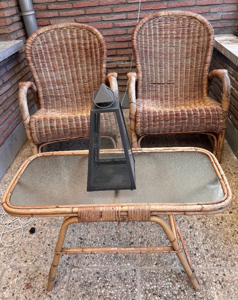fauteuil in rotan, Ophalen