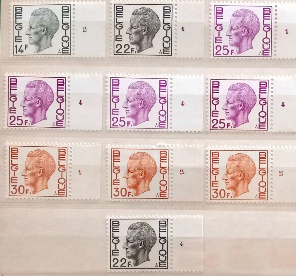 1975 Baudouin Elström MNH bordnummers **, Verzenden, Orginele gom, Postfris, Postfris
