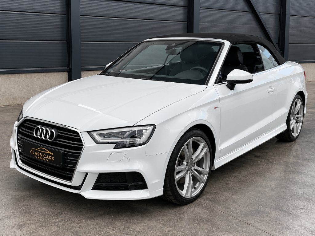 AUDI A3 Cabrio 1.4 TFSI S-LINE AUTO LED XENON COCKPIT NAVI, Auto's, 4 zetels, Cabriolet, Wit, Onderhoudsboekje