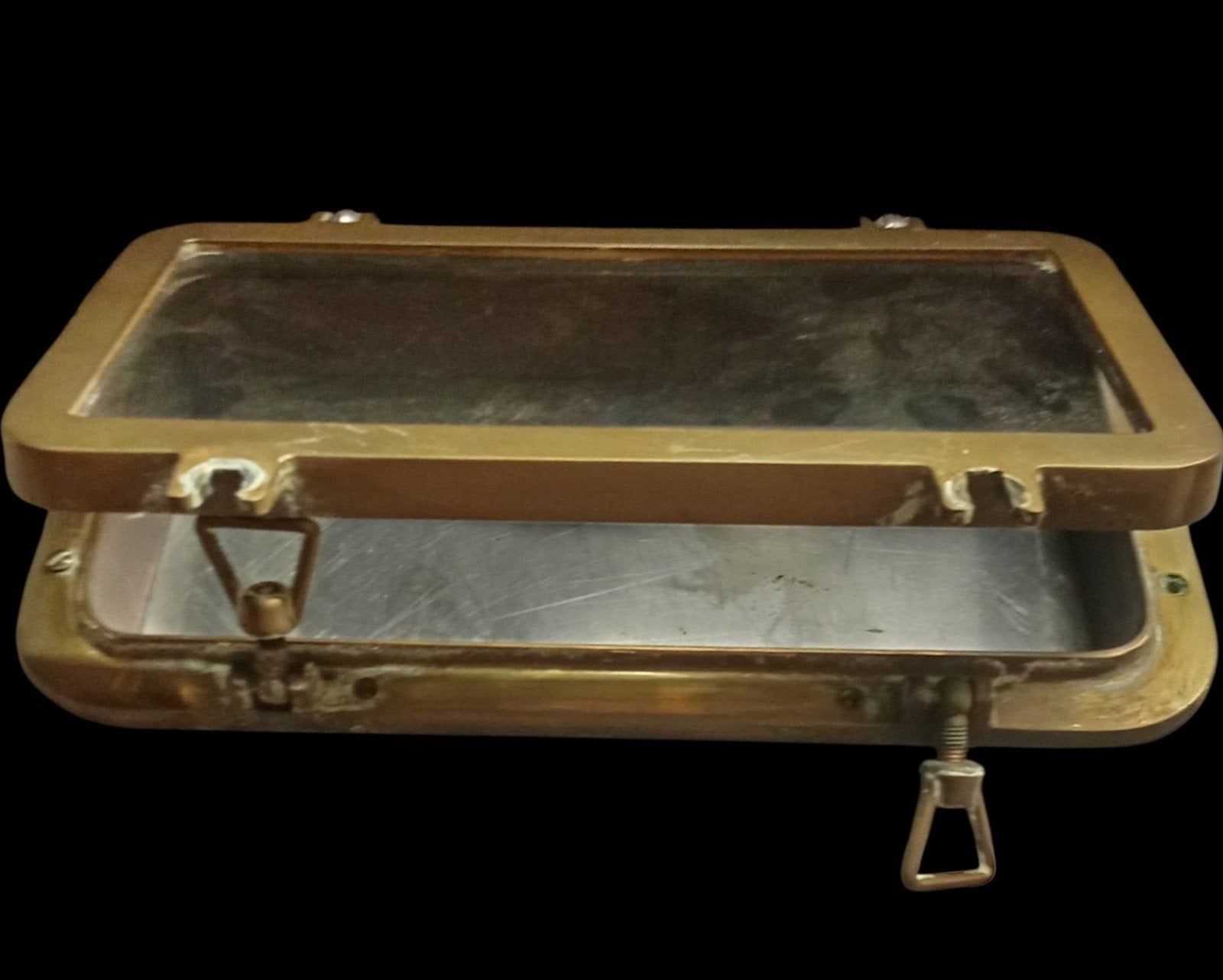 Fenêtre de navire rectangulaire en laiton et bronze, Enlèvement ou Envoi