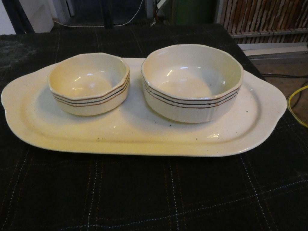 Plat + 2 raviers "Boch" La Louvière, Antiquités & Art, Enlèvement