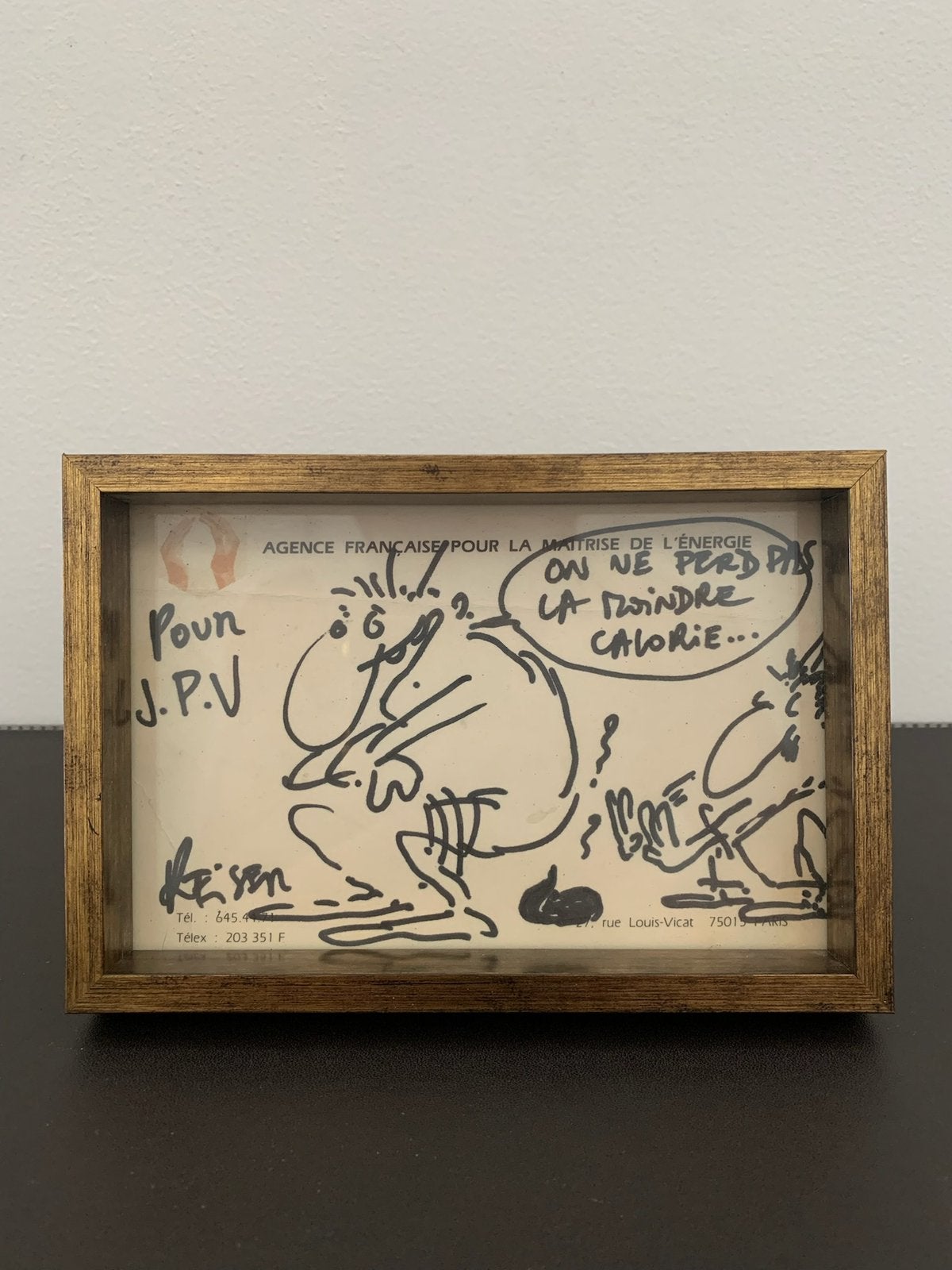 Dessin Original REISER Dédicacé, Collections, Rétro, Enlèvement ou Envoi