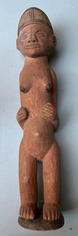2 Afrikaanse handgesneden beelden (vrouw 50cm man 40 cm), Ophalen, Hout