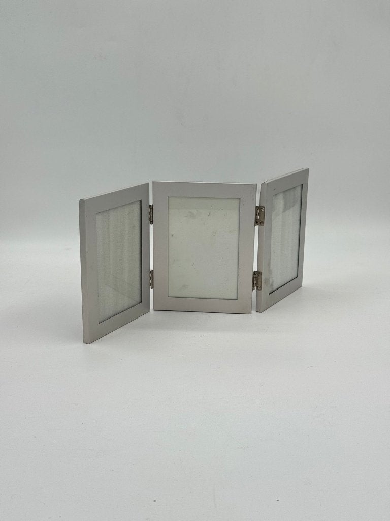 Vintage aluminium drieluik fotolijst, Ophalen of Verzenden