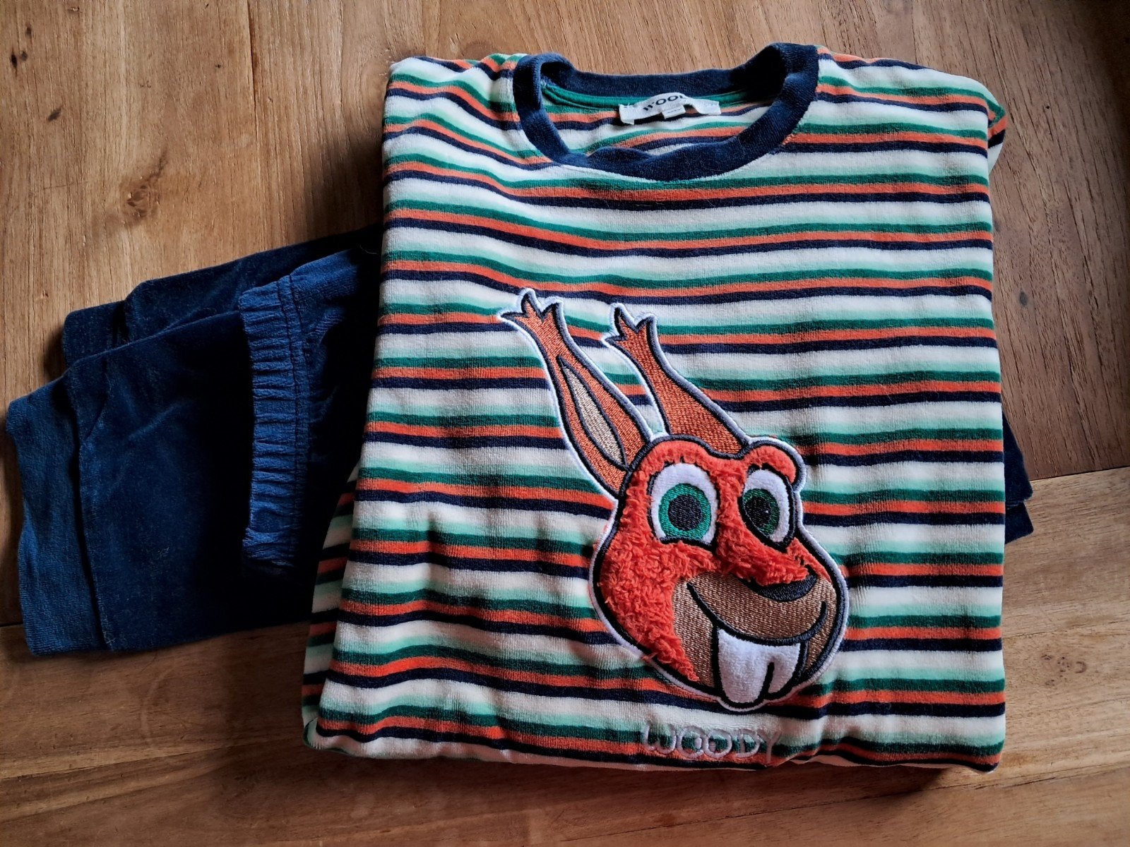 pyjama Woody velours 10j, Ophalen of Verzenden, Zo goed als nieuw