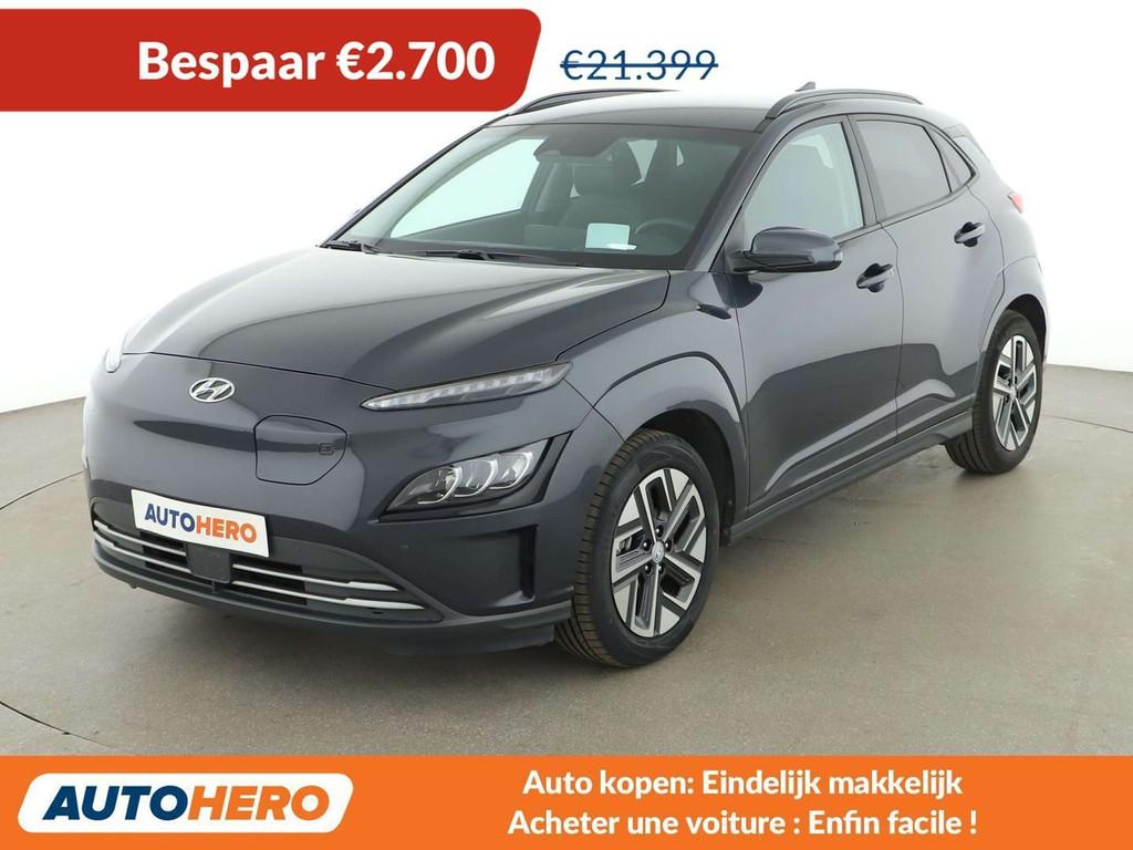 Hyundai KONA Electric drive 100 kW 2WD (bj 2022, automaat), Auto's, Gebruikt, Zwart, Leder, Elektrisch