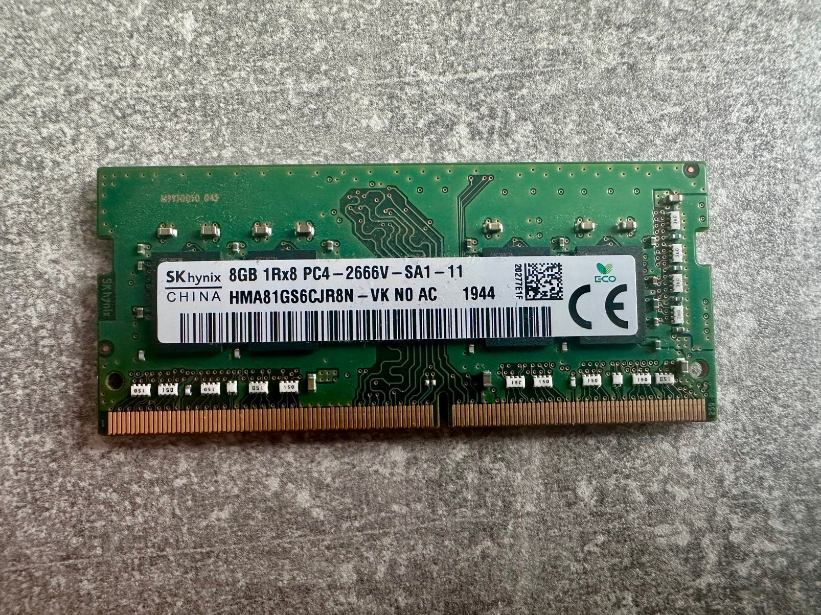 RAM SK hynix 8 Go DDR4 2666 MHz SO-DIMM, Informatique & Logiciels, Mémoire RAM, Enlèvement ou Envoi, Comme neuf, DDR4