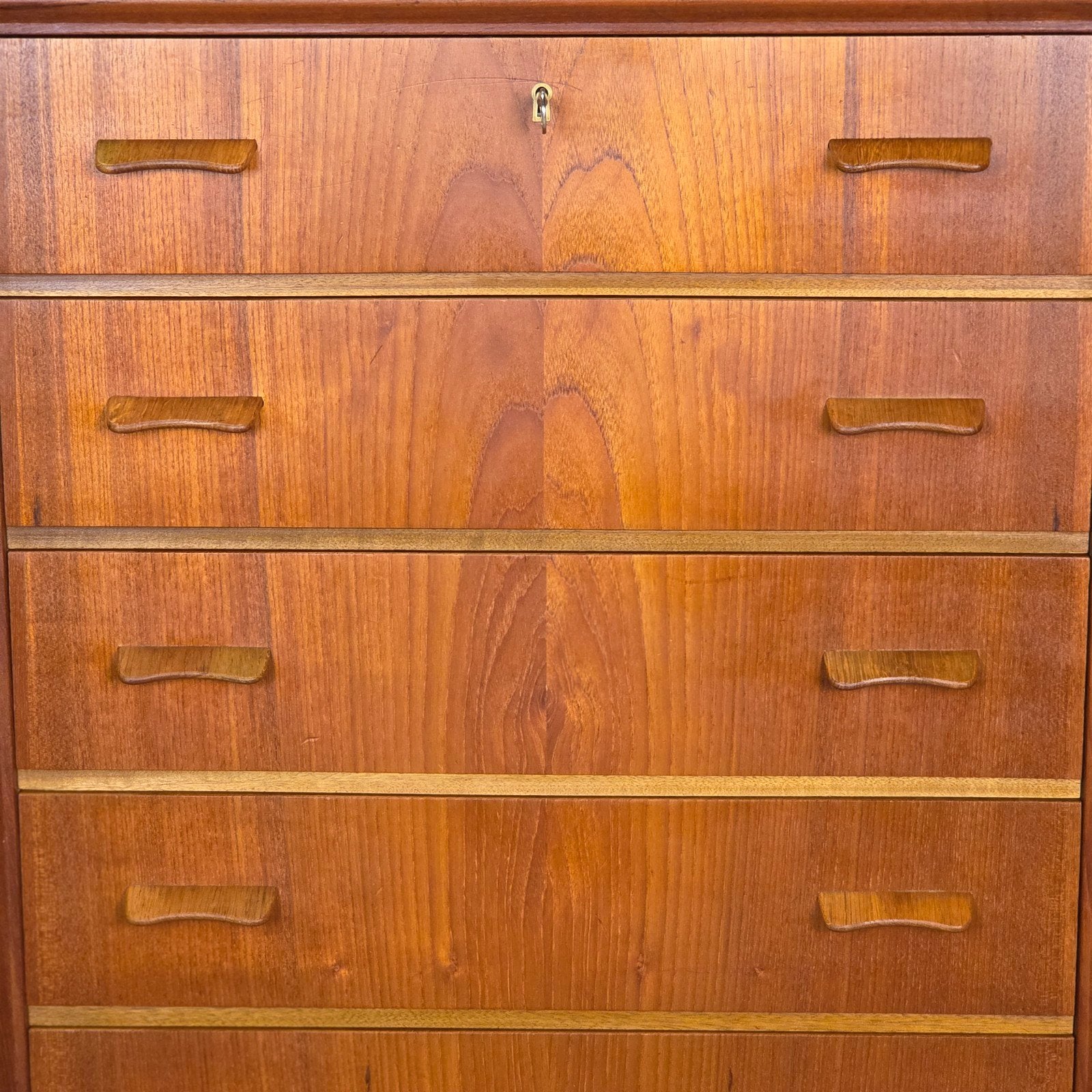 Vintage Deense ladekast, teak 6 lades jaren 60 Scandinavisch, Ophalen, Zo goed als nieuw, Danish, commode, kommode ladenkast, chest of drawers, retro