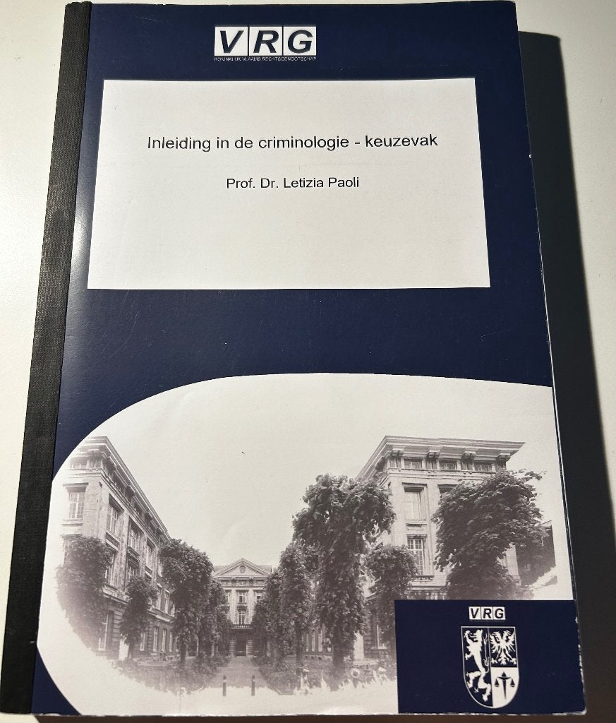 Inleiding in de criminologie (keuzevak) - L. Paoli, Boeken, Studieboeken en Cursussen, Ophalen of Verzenden, Zo goed als nieuw