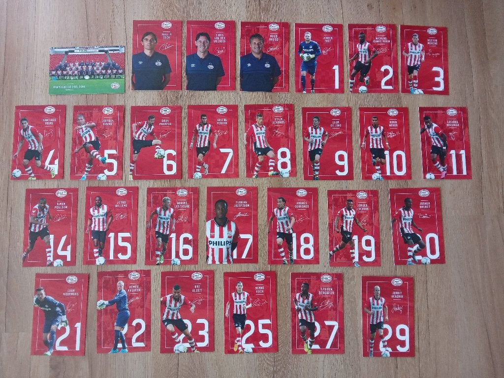 Complete 2015-2016 set spelerskaarten van PSV, Ophalen of Verzenden, Nieuw, Clubaccessoires