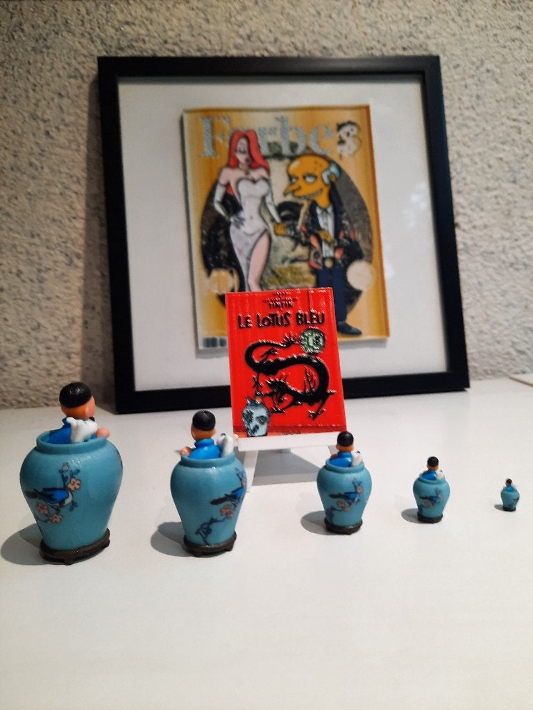 Potiche tintin le Lotus Bleu 3cm., Collections, Enlèvement ou Envoi, Tintin, Neuf, Statue ou Figurine
