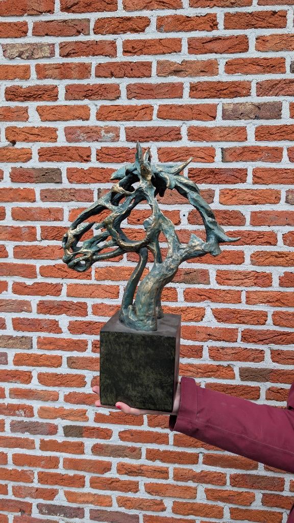 beeldje paardenhoofd, Antiek en Kunst, Kunst | Beelden en Houtsnijwerken, Ophalen, Kunststof, Zoogdier, 20 - 50 cm