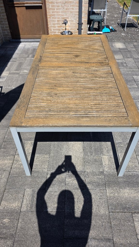 Tuintafel met 6 stoelen, Enlèvement, Utilisé, Rectangulaire, Aluminium