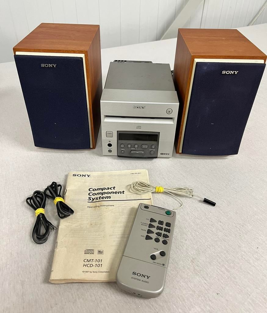 Système stéréo vintage Sony HCD-101, radio AM/FM, télécom CD, Enlèvement ou Envoi, Comme neuf, Composants en vrac, Sony