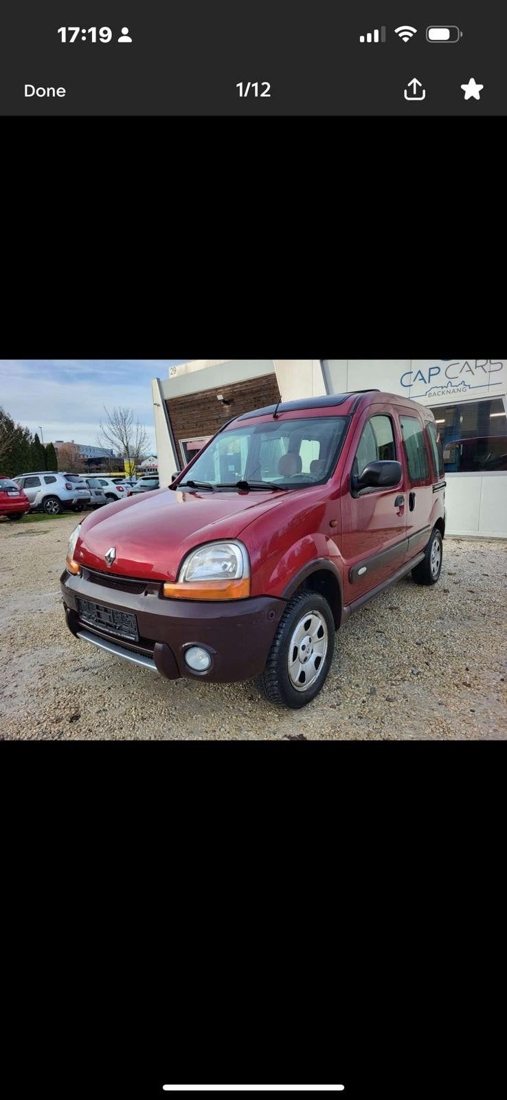 Renault kangoo 4WD, 1.6 Essence, Clim, Toit ouvrant, Autos, Rouge, Entreprise, 5 portes, 5 places