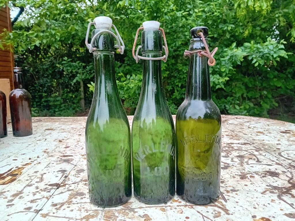 Oude vintage bierflessen brouwerij Verlende Lo Heringe  Loo, Ophalen of Verzenden