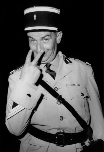 Très grande toile Louis de Funès 45X30 neuve, Neuf, 1980 à nos jours, Enlèvement ou Envoi, Photo