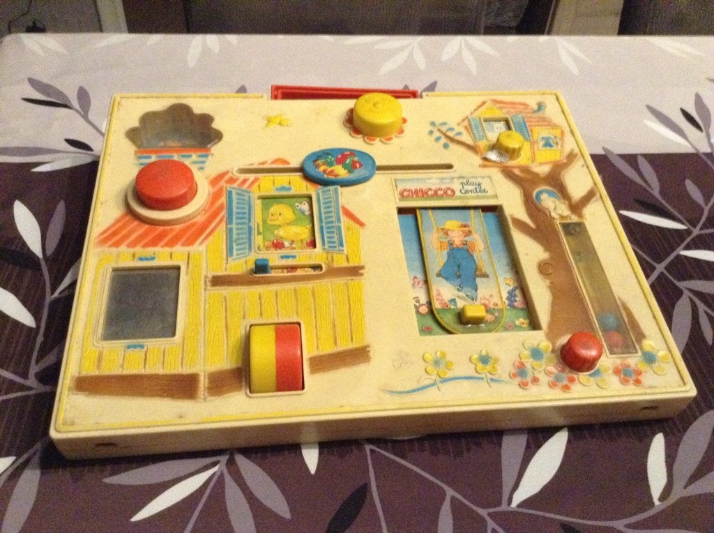 Set de jeu vintage Chicco en plastique (29x39 cm), Enfants & Bébés, Enlèvement ou Envoi, Utilisé, Set de jeu, Sonore