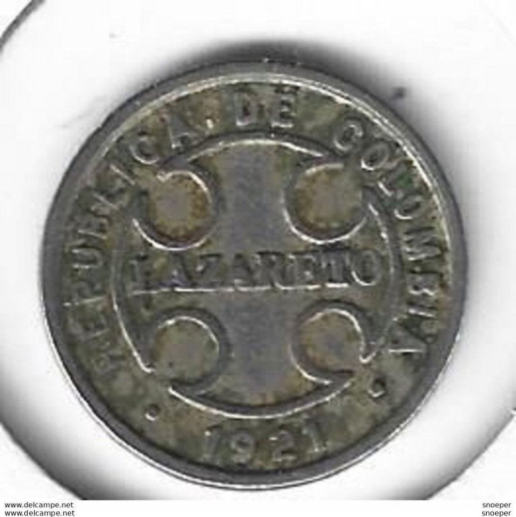 colombia lazareto lepra colonie 2 cents 1921 L10 xf, Timbres & Monnaies, Monnaies | Amérique, Envoi, Amérique du Sud, Monnaie en vrac