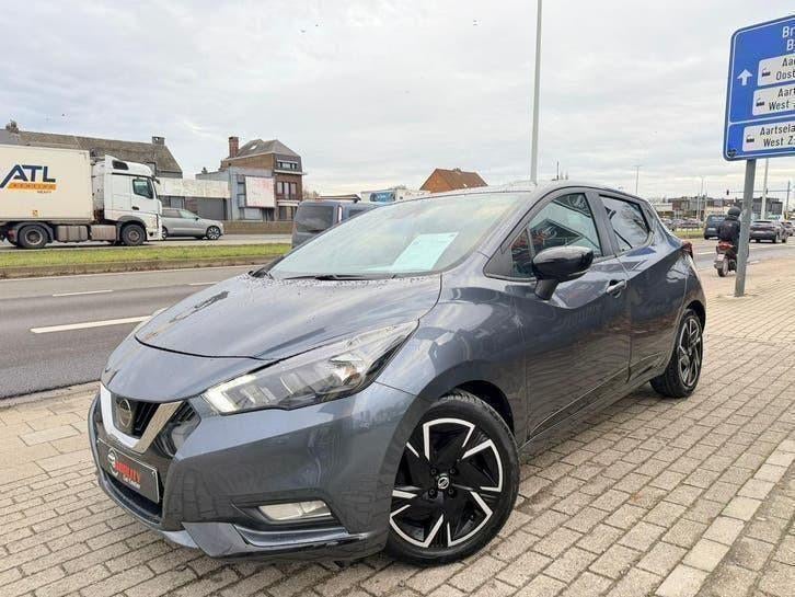 Nissan Micra N-design Automaat 12/2022 1.0i 82000km Carplay, Auto's, Euro 6, Blauw, 1545 kg, 5 deurs