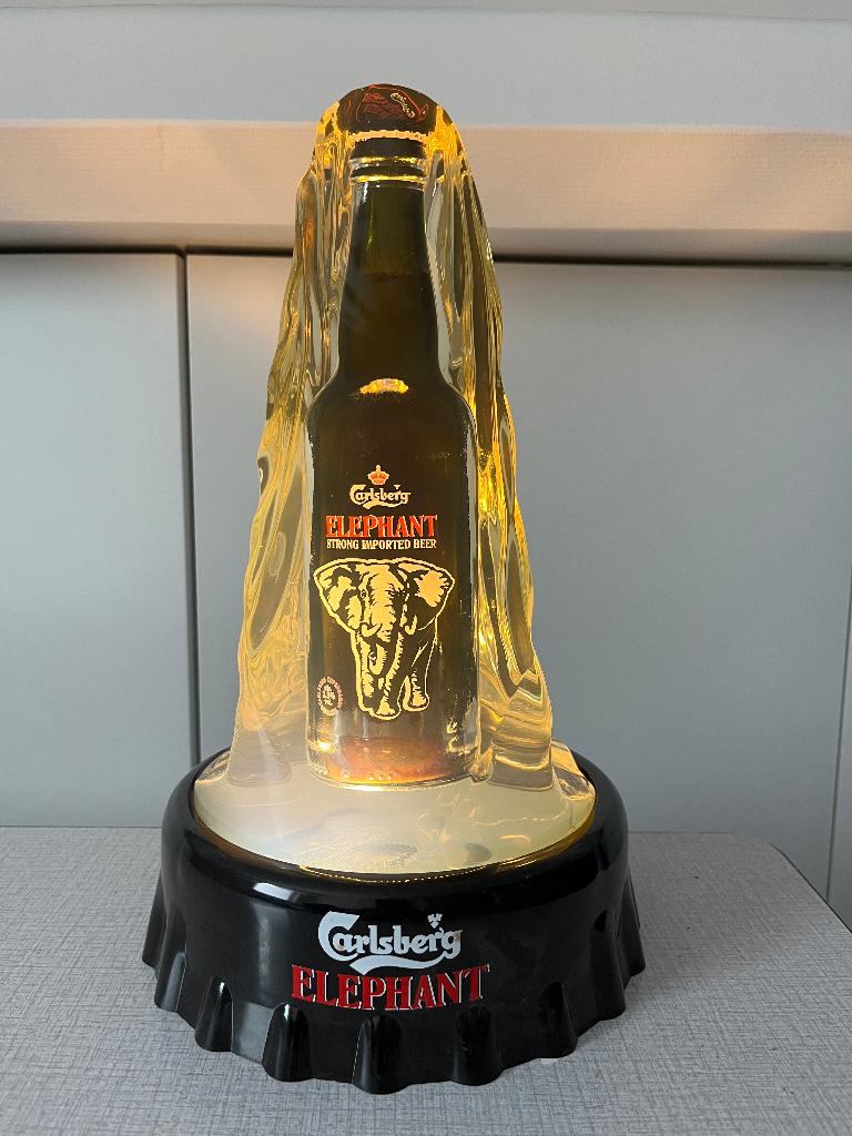 Bierflesje in ijsberg met flesopener, Ophalen, Gebruikt, Reclamebord