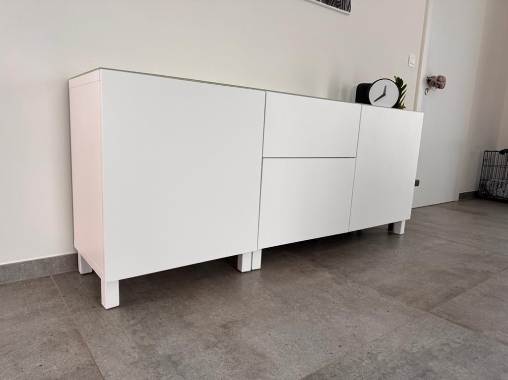 Opberger met druk- lades en deuren / Dressoir (wit), Ophalen, Met deur(en), 150 tot 200 cm, Nieuw
