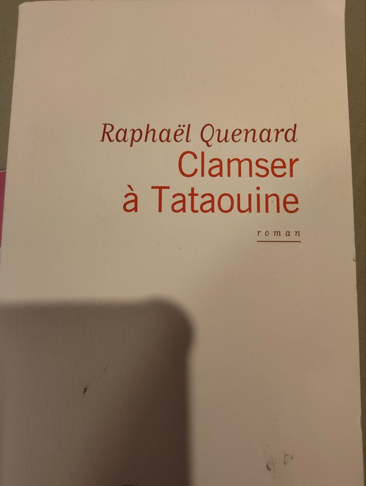 Roman "Clamser à Tataouine" de Raphaël Quenard, Livres, Romans, Enlèvement ou Envoi