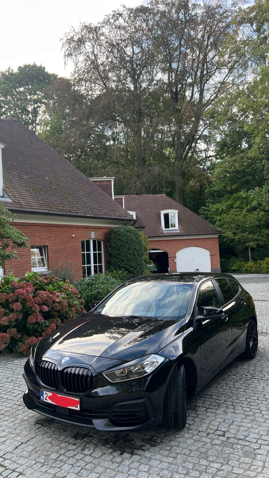 BMW 118i F40, 1 Reeks, Zwart, Leder en Stof, Zwart