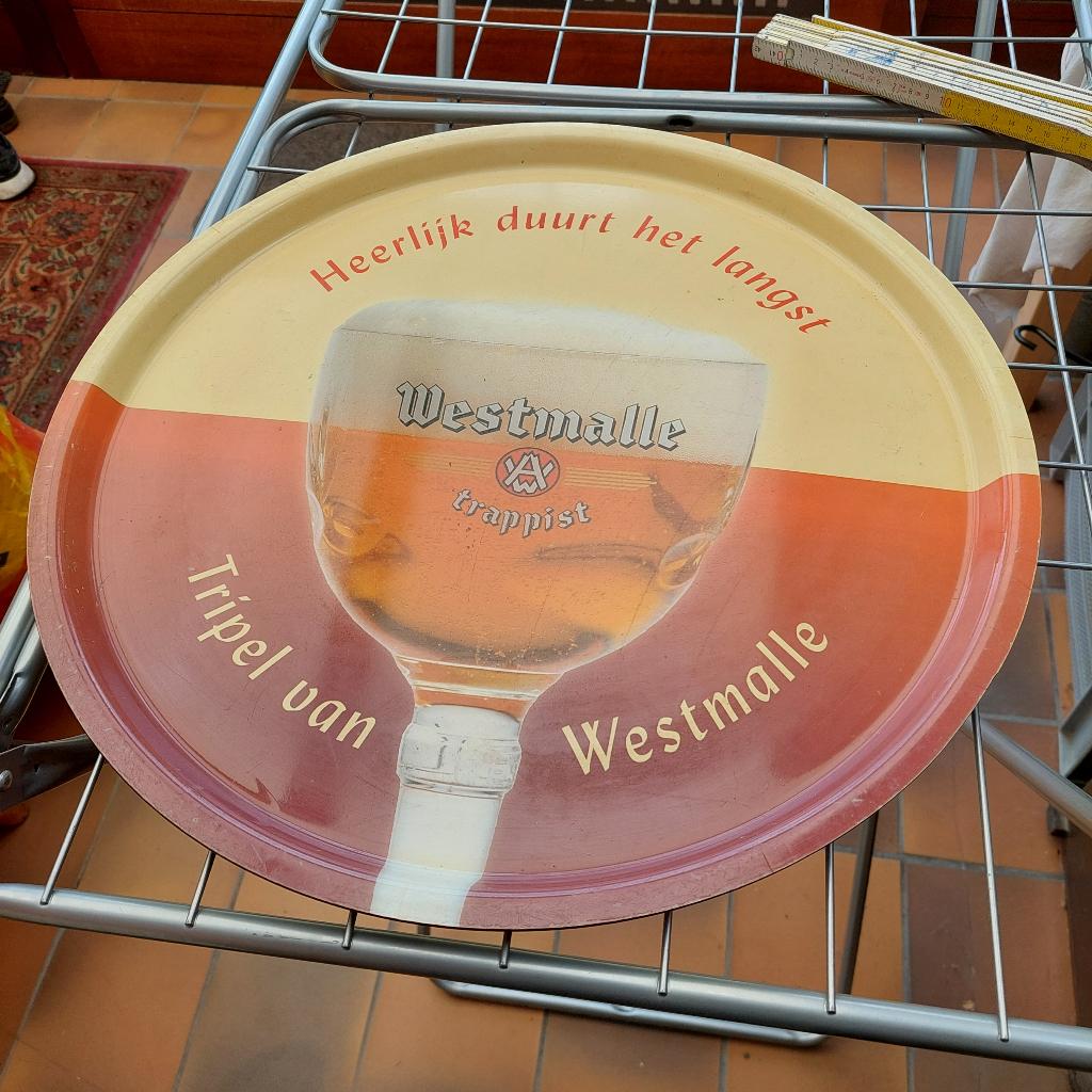 trappist Westmalle, groot oud dienblad, Verzamelen, Ophalen of Verzenden