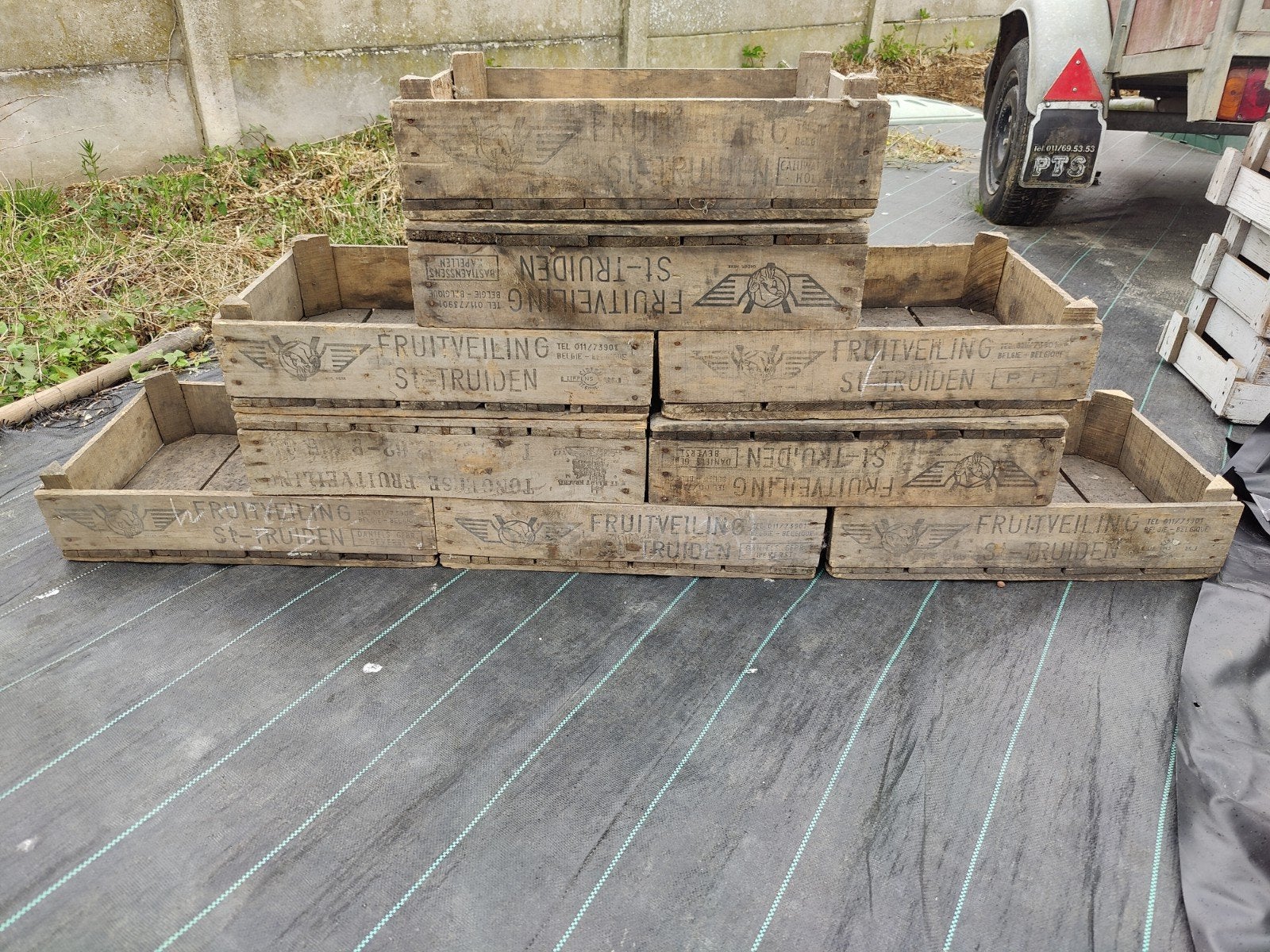 Boîtes à fruits basses, lot de 9 pour les tours de compositi, Enlèvement