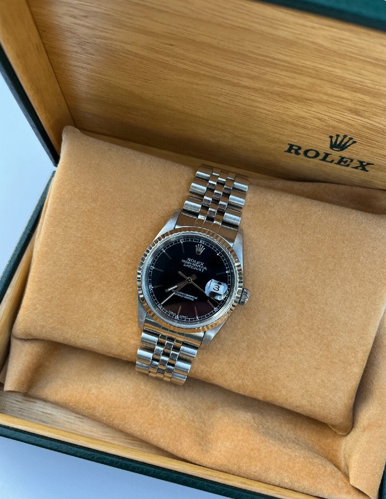 Rolex Datejust 16234 cadran noir 1997 | Boîte, Bijoux, Sacs & Beauté, Montres | Hommes, Enlèvement ou Envoi, Comme neuf, Montre-bracelet