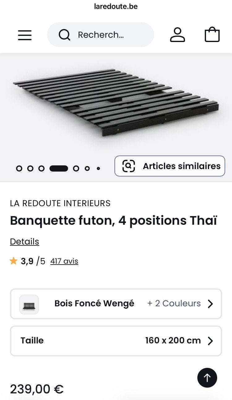 Sommier futon La Redoute, Maison & Meubles, Chambre à coucher | Matelas & Sommiers, Enlèvement, Utilisé, Sommier, 200 cm