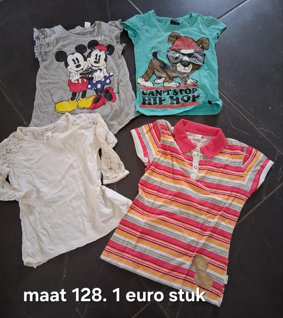T-shirt meisjes maat 128. 1 euro stuk, Kinderen en Baby's, Ophalen of Verzenden, Maat 128