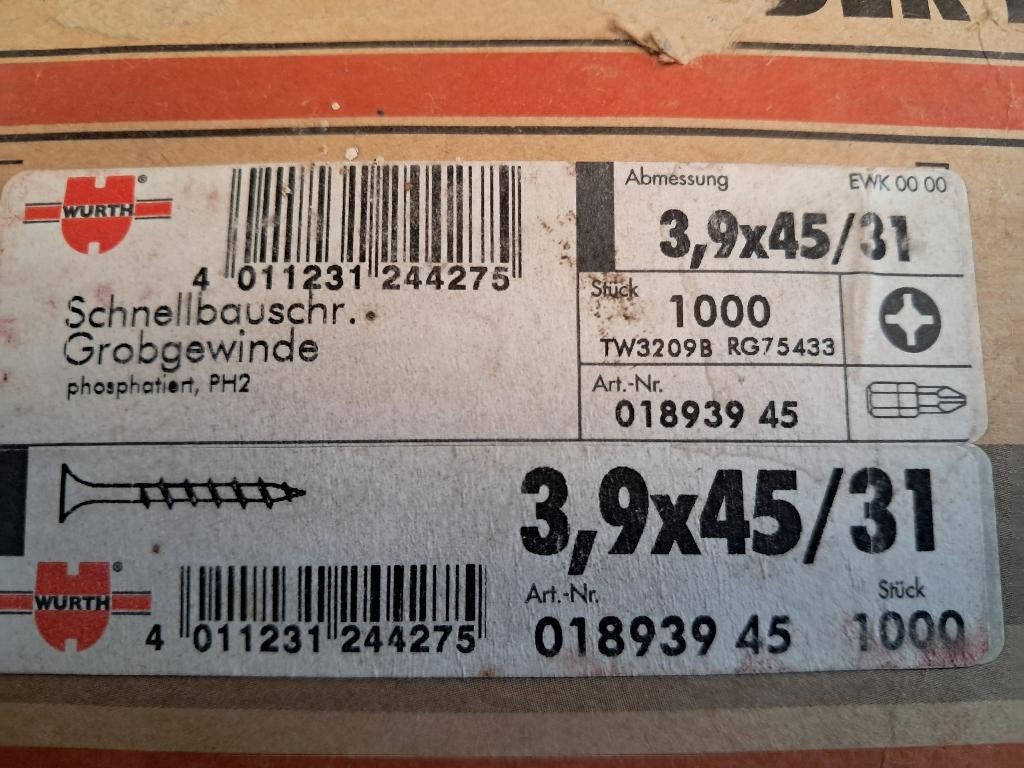Snelbauwschroef gyproc 45mm, Doe-het-zelf en Bouw, Platen en Panelen, Ophalen