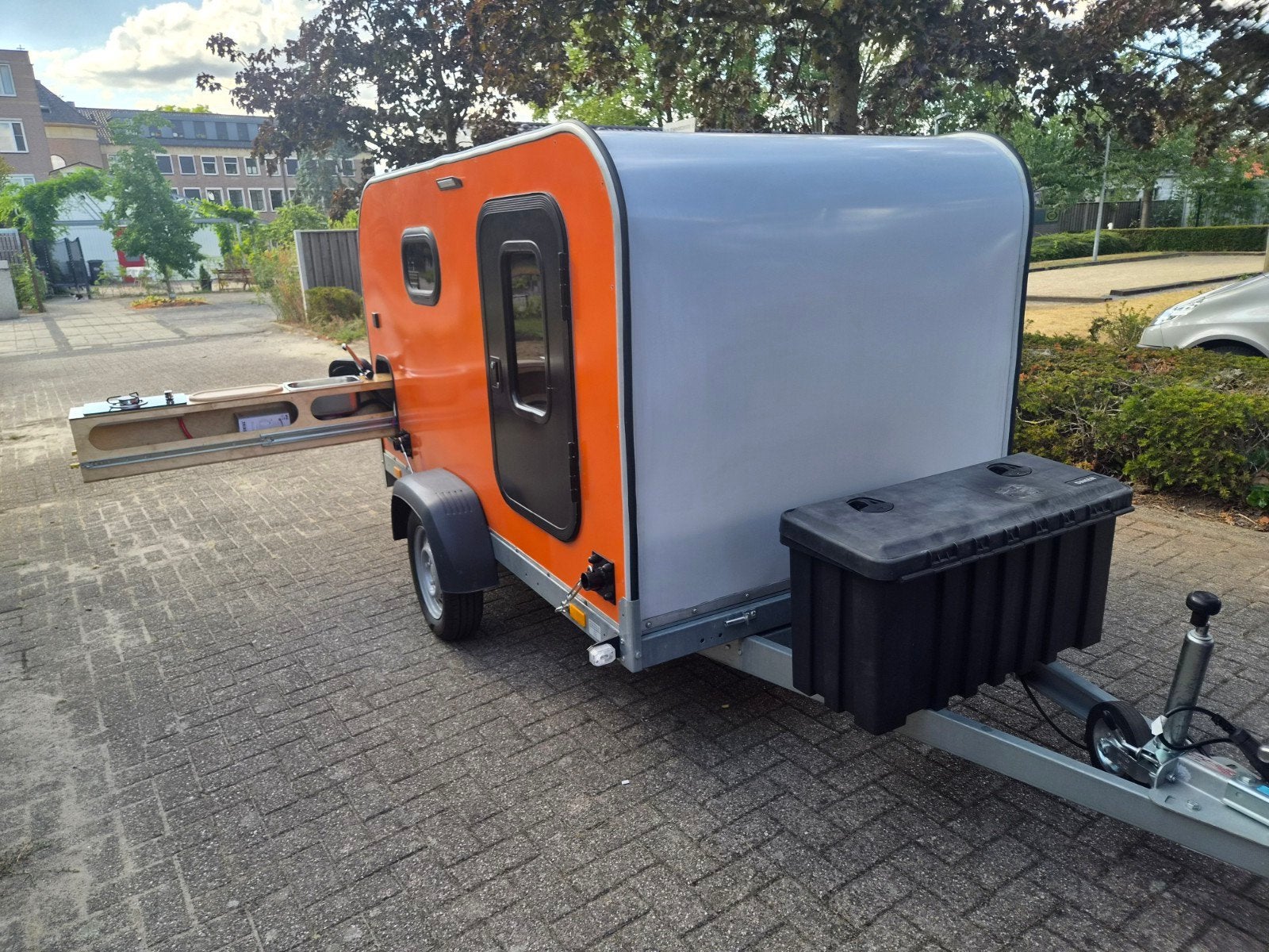 Teardrop mini caravan  MULTIFUNCTIONEEL fietsendrager 2026, Tot en met 2, Lengtebed, Disselslot, Overige