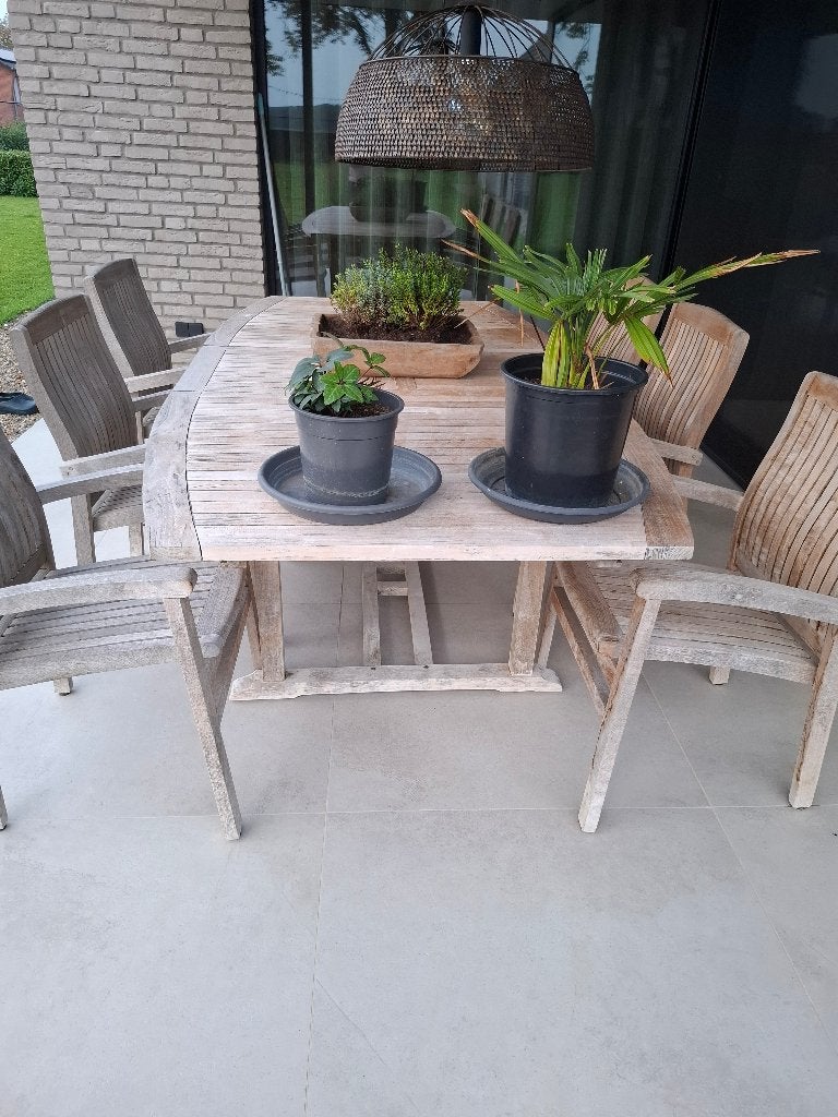 Teak houten tuinset, Tuin en Terras, Ophalen, Gebruikt, 6 zitplaatsen, Teakhout