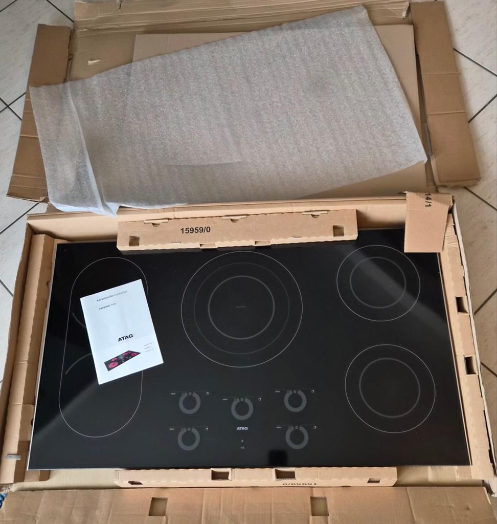 Taque vitrocéramique 90cm ATAG Neuve, Electroménager, Cuisinières, Neuf, Enlèvement, 5 zones de cuisson ou plus, Encastré