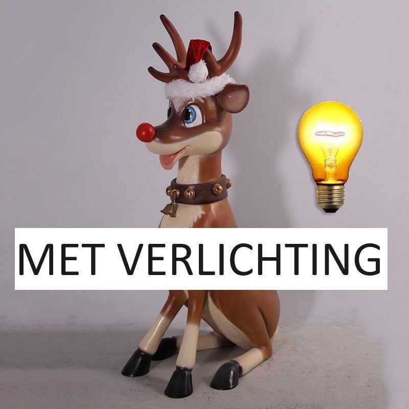 Reindeer Funny – Rendier met verlichte neus hoogte 112 cm, Ophalen, Nieuw
