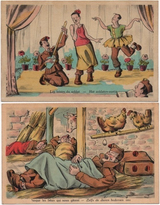 SOLDATEN HUMOR, Verzamelen, Ophalen of Verzenden, Voor 1920, Gelopen