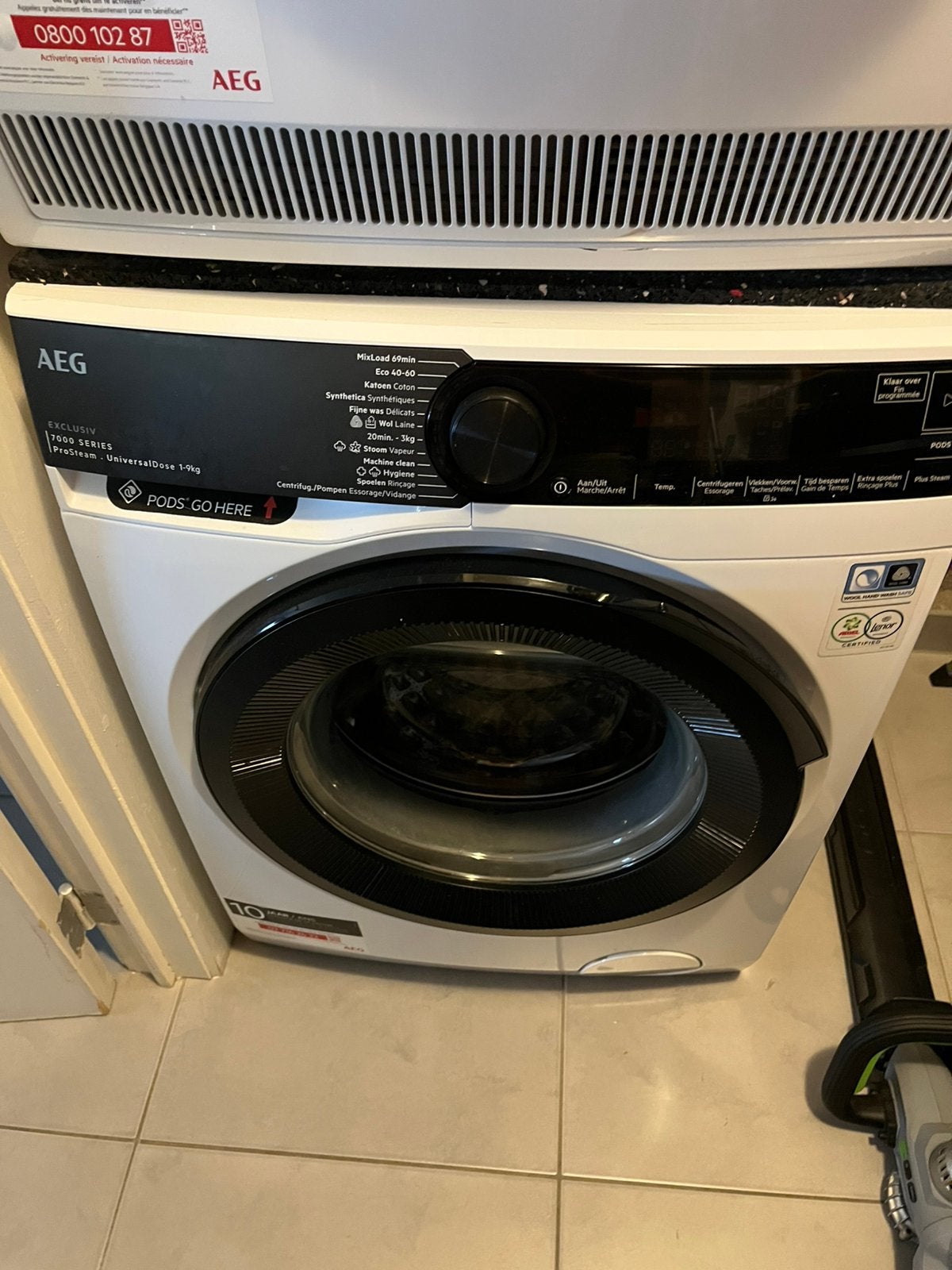 Wasmachine AEG 7000 series prosteam universaldose, 8 à 10 kg, Enlèvement, Comme neuf