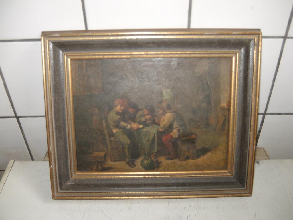 oude  Schilderij van Adriaen Brouwer zie foto"s, Ophalen of Verzenden