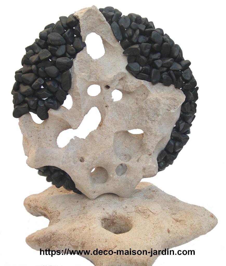 Sculpture en Marbre Noir - Statue - Décoration Maison, Enlèvement ou Envoi, Statue, Noir