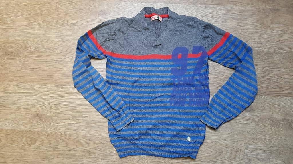 blauwe met grijze trui van CKS maat 140, Garçon, Enlèvement ou Envoi, Pull ou Veste, Cks