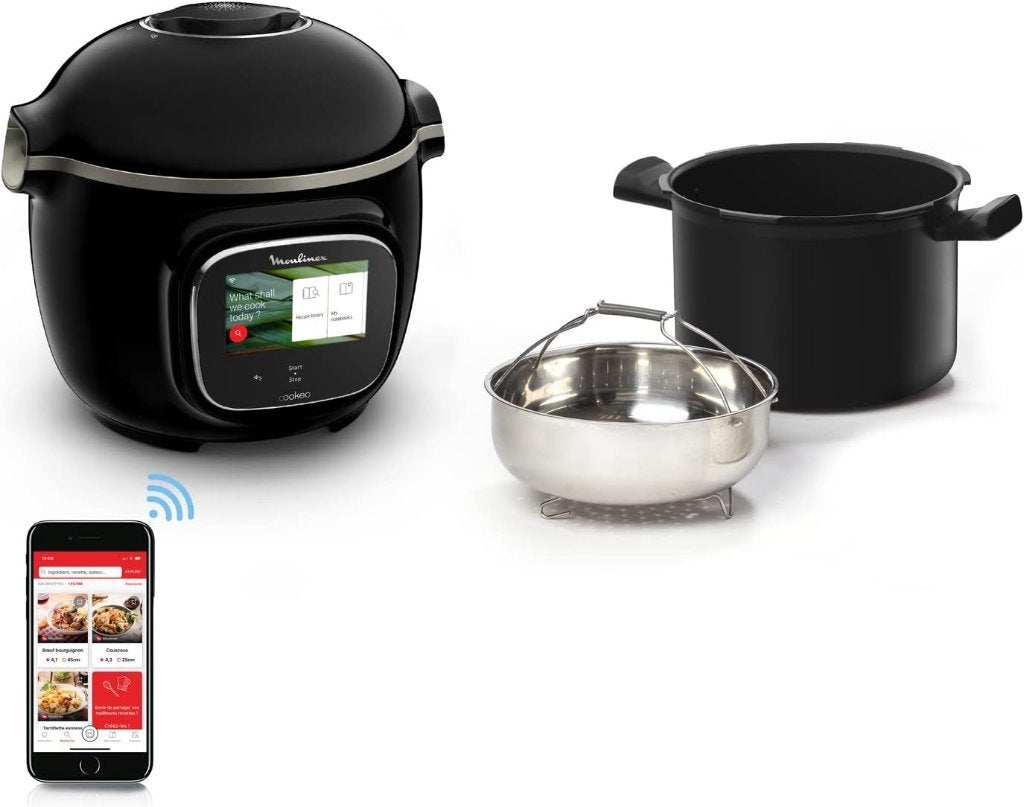 Moulinex Cookeo Touch Wifi+extra crisp+moule gateau, Ophalen of Verzenden, Vaatwasmachinebestendig, Zo goed als nieuw